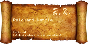 Reichard Karola névjegykártya